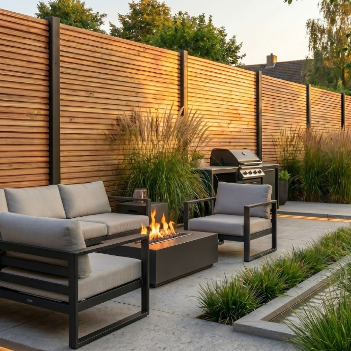 Achtertuin modern