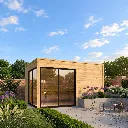 Tuinhuis rico in de tuin voorbeeld de vier keien.webp