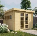[P015818] Blokhut - Tuinhuis Bodine _ 28 mm (Groen geimpregneerd).webp