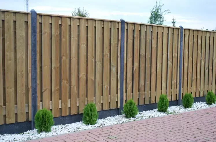 grenen schutting vasse grenen groen in de tuin de vier keien.webp