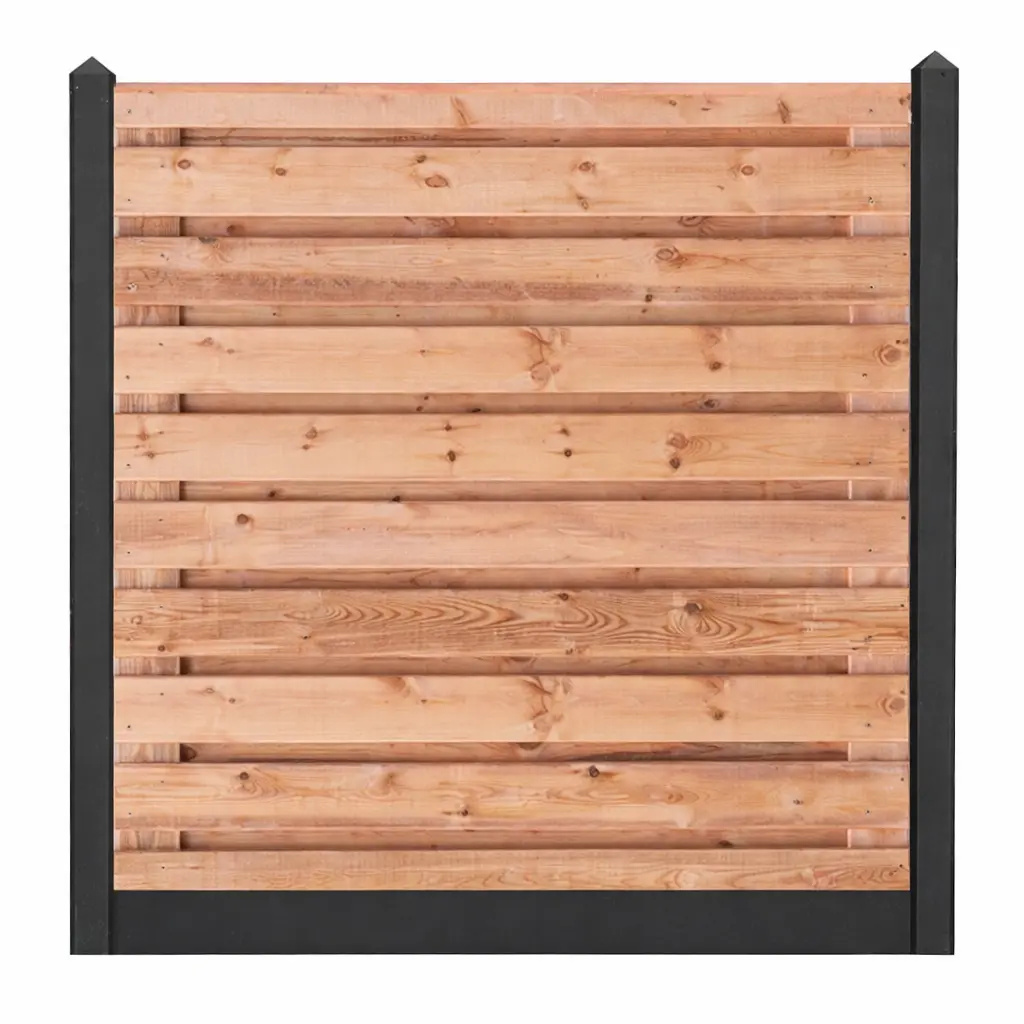 Tuinscherm zagora red class wood de vier keien.webp