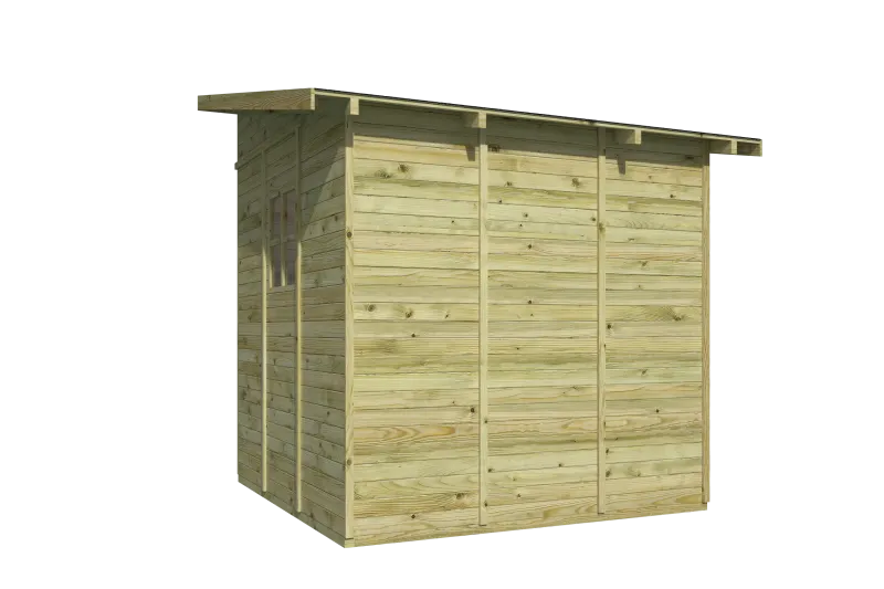 Tuinhuis Olaf vuren groen geïmpregneerd achterkant.webp