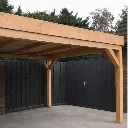 Kant plank in de tuin de vier keien vierkant.webp