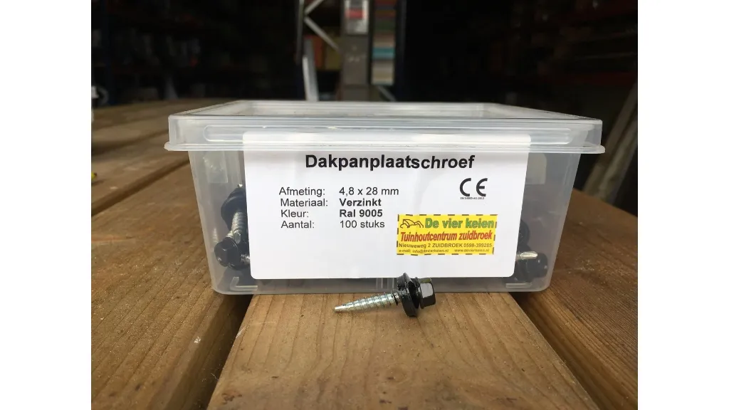 Dakpanplaat schroef (100 stuks) (4,8x20, Zwart).webp