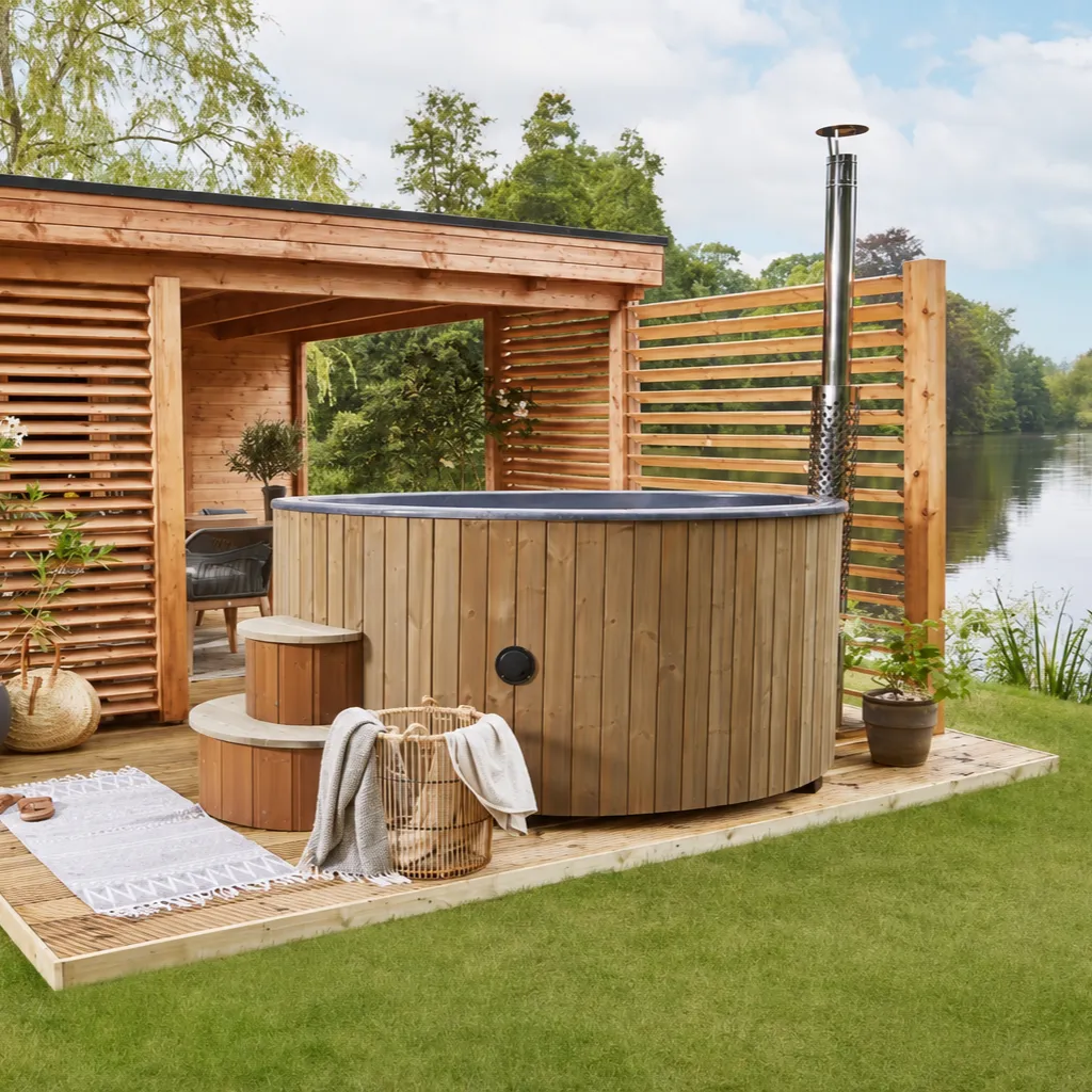 Hottub Deluxe 200 cm in tuin.webp