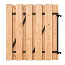 Douglas deur zwart frame tuinpoort laag de vier keien.webp
