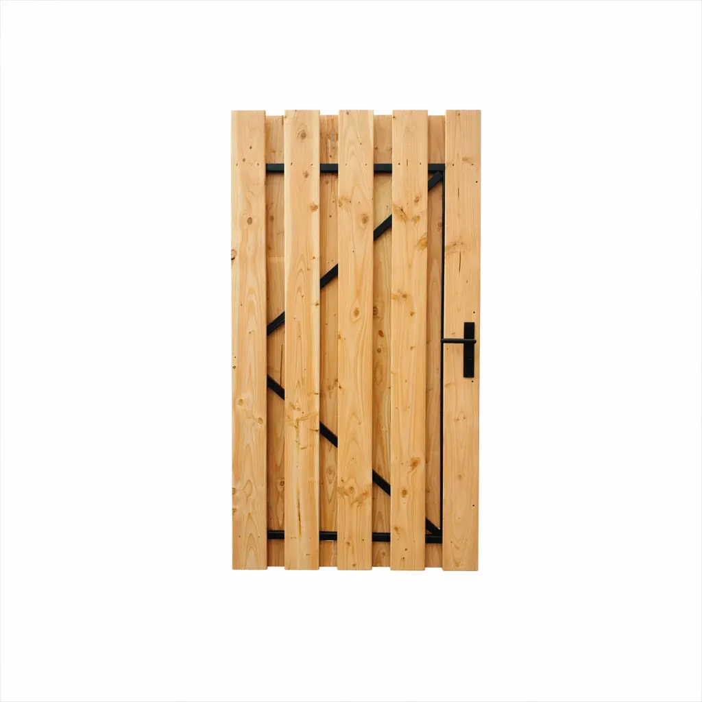 Tuindeur Douglas (90 cm, 180 cm, Verzinkt frame, Zonder slot, Linksdraaiend)