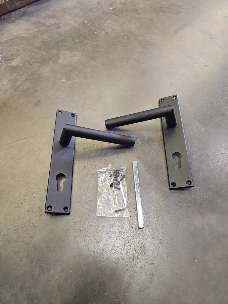 Zwarte klink rvs deurkruk