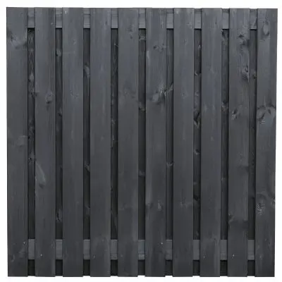 Tuinscherm Stuttgart 21-planks (19 + 2) zwart gespoten