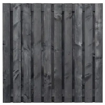 Tuinscherm Marlies Douglas zwart gedompeld 21-planks (19 + 2)  (180 x 180 cm)