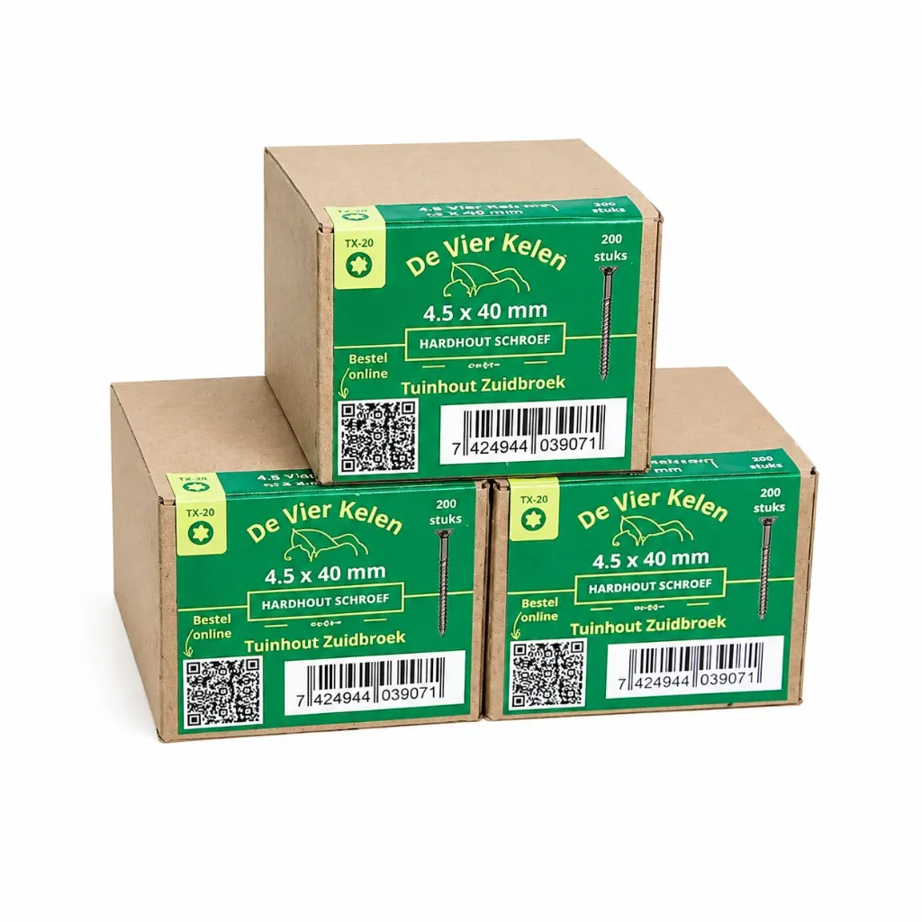 SUS410 hardhout schroef doos (200 st, 4,5x30 mm)