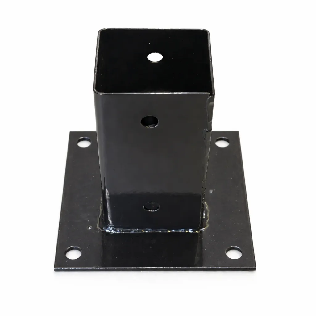 Paalvoet zwart (101x101 mm)