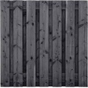 Tuinscherm Wolfsburg zwart gedompeld 13+2 (plank 2x20) (180x180 cm )