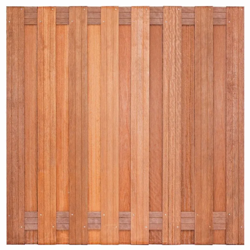 [P022235] Tuinscherm Kampen hardhout 17-planks (15+2) (180 x 180 cm)