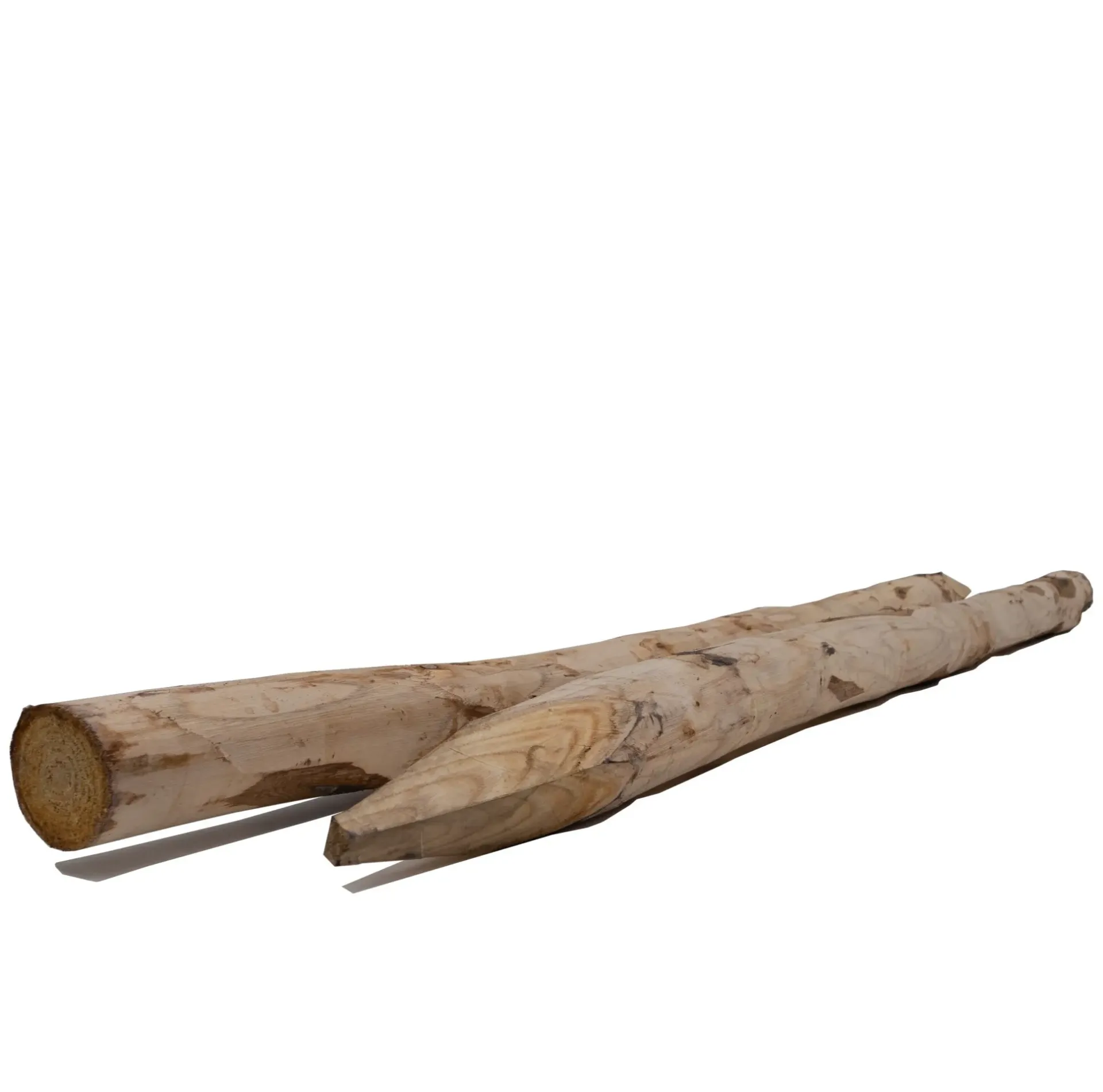 Kastanje paal Ø10 - 12 cm geschild