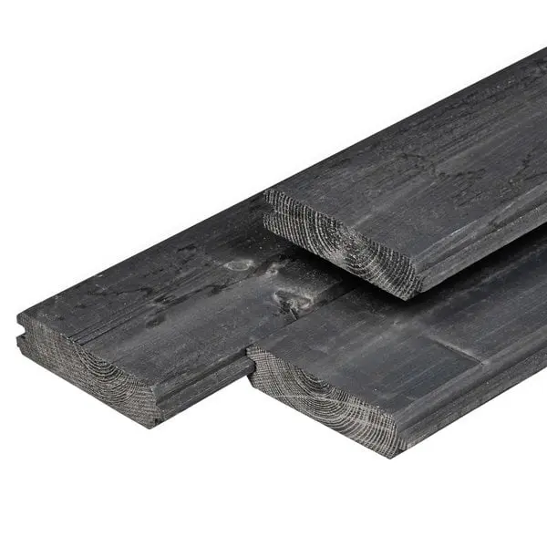 Blokhutprofiel zwart vuren 2,8x12,1 cm (180 cm)