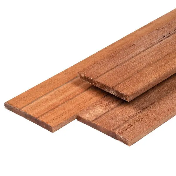Hardhout plank 1,4x14 geschaafd 2-v groef (90 cm)