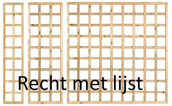 Houten Trellis met lijst rechte lamellen