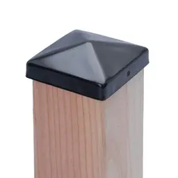 Zwart piramide paalkap (7x7 cm)