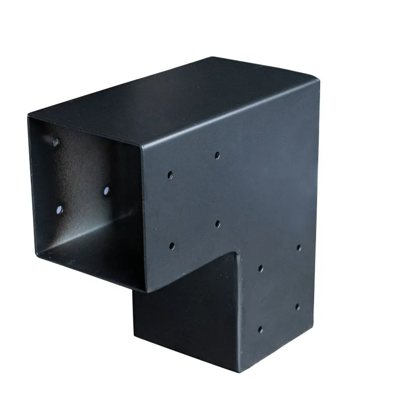 [P019856] Paalverbinder zwart 12x12 cm (2- weg hoek)