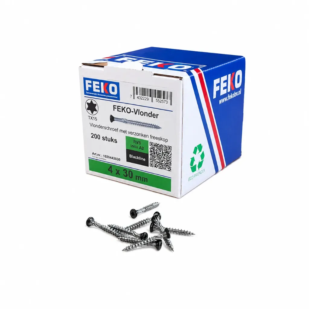 RVS zwarte kop schroef doos (4x50 (200 st))