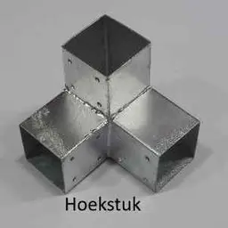 Paalverbinder 9x9 vierkant (Hoek stuk voor 3 palen)