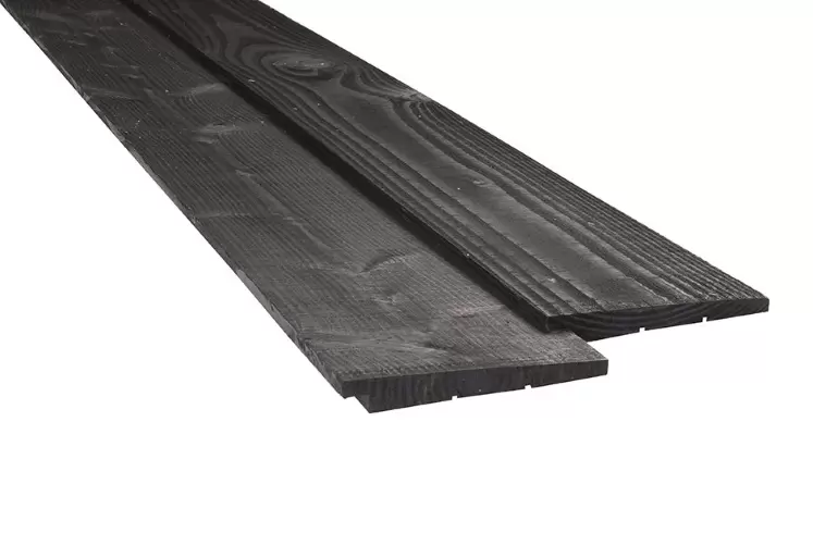 ZWART gedompeld Zweeds rabat Douglas 1,1-2,7x19,5 cm (17,5cm werkend)