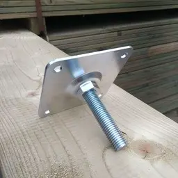 Verstelplaat tbv betonpoer M16 RVS