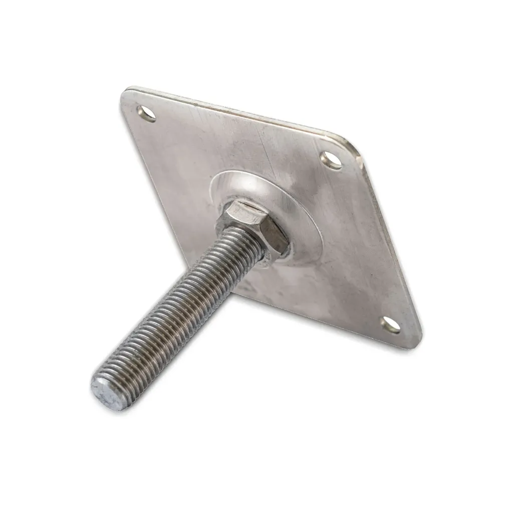 Verstelplaat tbv betonpoer M16 RVS (10x10 cm)