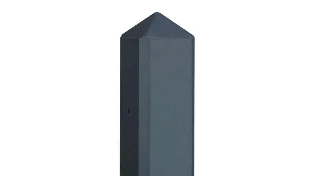 Betonpaal Geul 10x10 280 cm Piramidekop voor dubbele onderplaat (66 cm) Gecoat Antraciet (Tussenpaal)