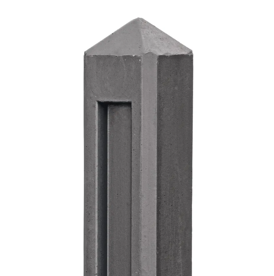 Betonpaal Hunze Antraciet 10x10 145 cm Piramidekop (Tussenpaal)