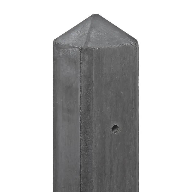 Betonpaal IJssel 10x10 250 cm Pyramidekop voor scherm 150 cm Antraciet