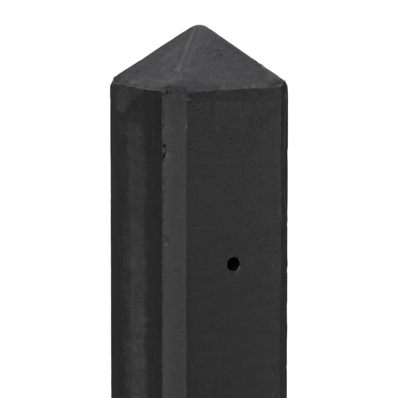 Betonpaal IJssel 10x10 280 cm Pyramidekop voor enkele onderplaat Gecoat antraciet