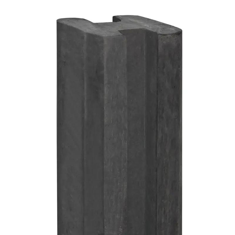 Betonpaal Reest 11.5x11.5 280 cm rechte kop voor scherm sleufpaal Antraciet (Tussenpaal)