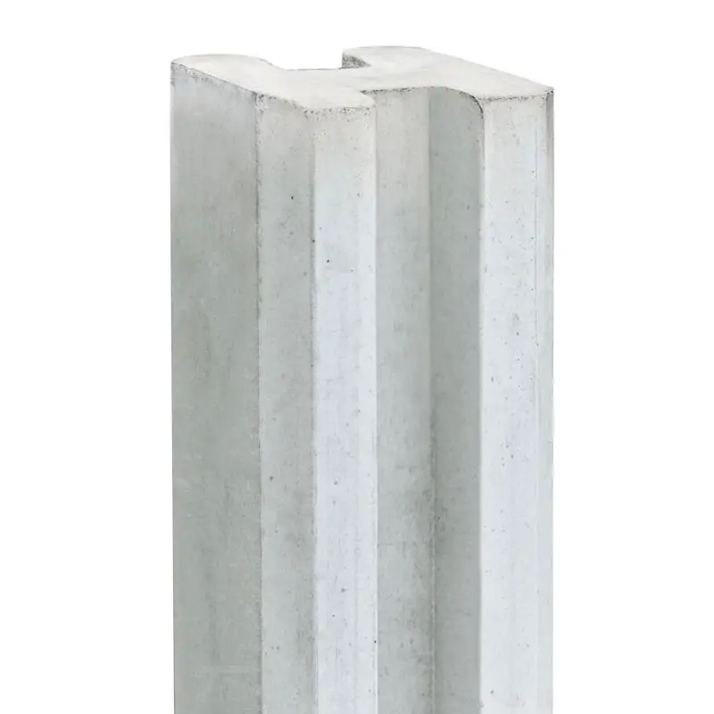 Betonpaal Reest 11.5x11.5 280 cm rechte kop voor scherm sleufpaal wit / grijs (Tussenpaal)