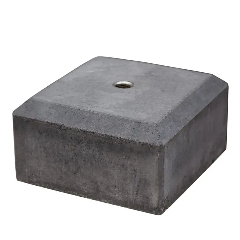 [P003836] Betonpoer halfmodel tegel 18x18x10 cm M20 draadhuls