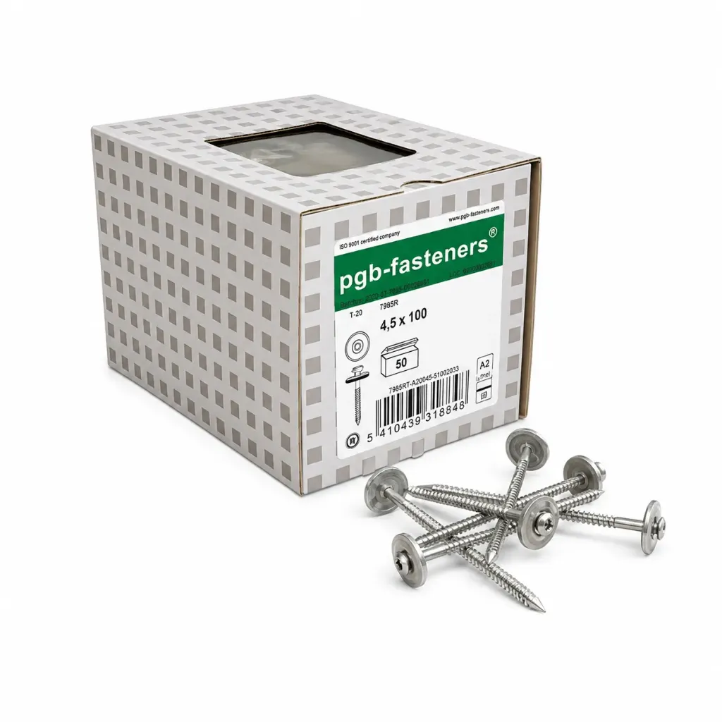 Weikhoplex schroef RVS met EPDM ring 4,5x100 Per doos (50 st)