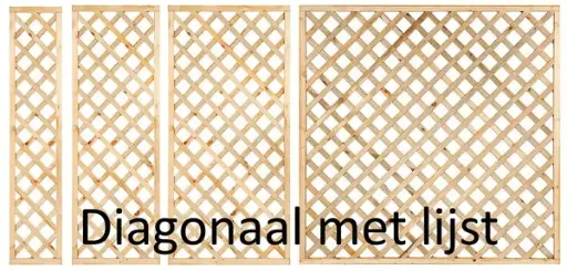 Houten Trellis met lijst Diagonaal lamellen