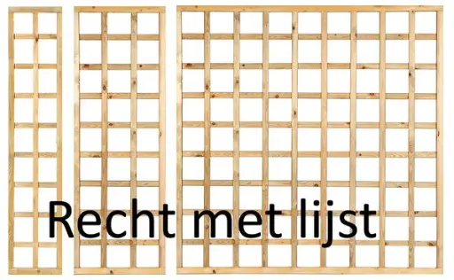 Houten Trellis met lijst rechte lamellen