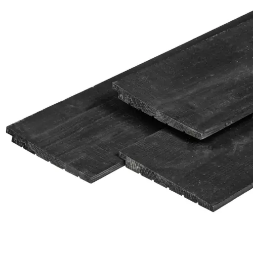 ZWART gespoten Zweedsrabat Douglas 1,1-2,7x19,5 cm (17,5cm werkend)