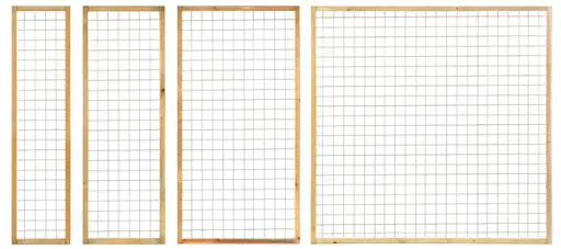 Gaaspaneel trellis verzinkt met houten lijst 4.5x4.5 cm