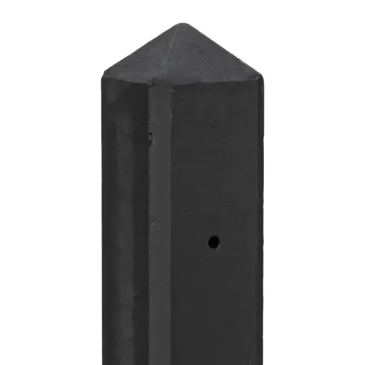 Betonpaal IJssel 10x10 220 cm Piramidekop voor scherm 120 cm Antraciet Gecoat