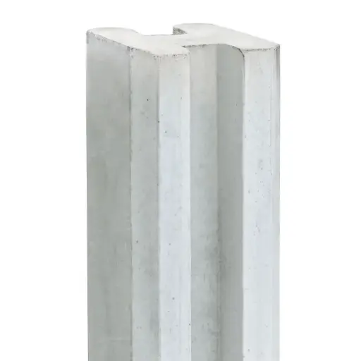 Betonpaal Zaan 10x10 275 smalle gleuf voor stapelplank blokhutprofiel Wit / Grijs