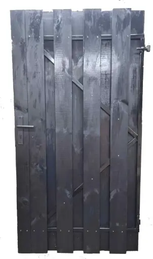 Tuindeur Zwarte planken