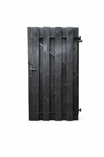 Tuindeur Zwarte planken