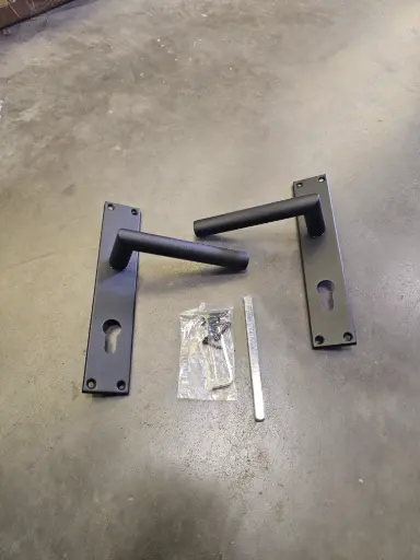 Zwarte klink rvs deurkruk